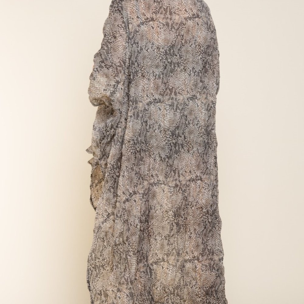 Last Small! NWT POL Snake Skin Printed Sheer Kimono S/M/L - Picture 6 of 12